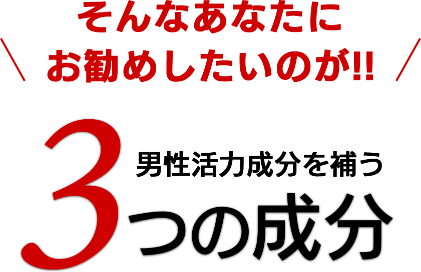 男性活力成分を補う3つの成分