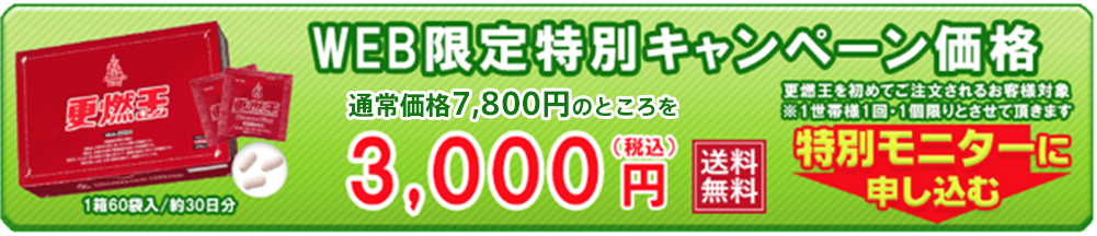 更燃王WEB限定特別キャンペーン購入価格